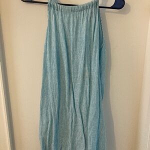 Tahari Teal and White Striped Top